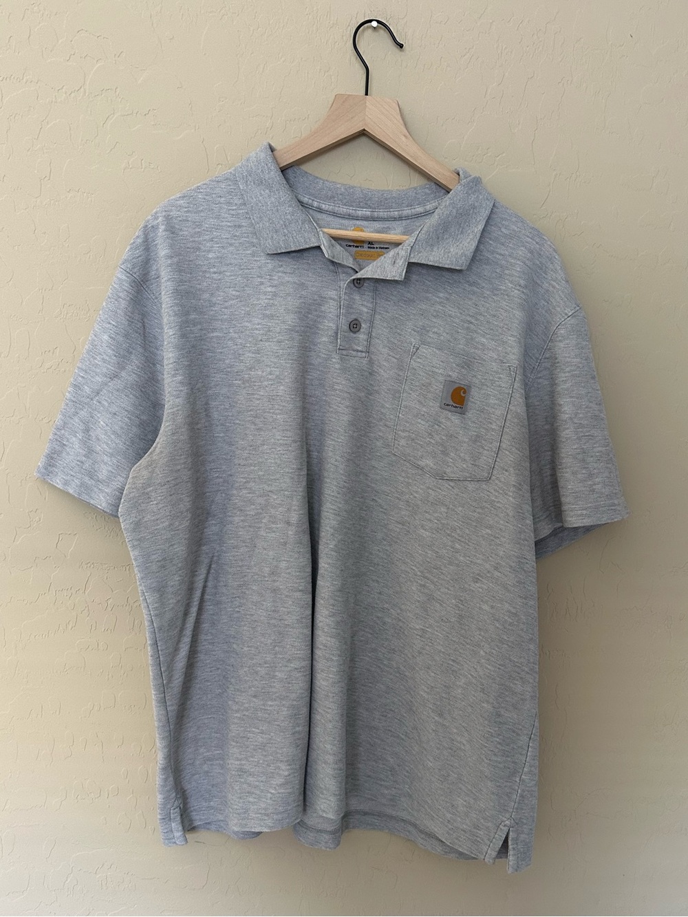 Carhartt Men’s Heather Gray Pocket Polo Shirt XL